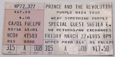 Редкий принц носить что-то фиолетовый билет заглушка Нассау Колизей Нью-Йорк 1985 - Изображение 1 из 3