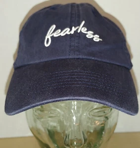 EXPRESS Brand "fearless" Blue Unisex baseball hat Adjustable 100% Cotton - Picture 1 of 8