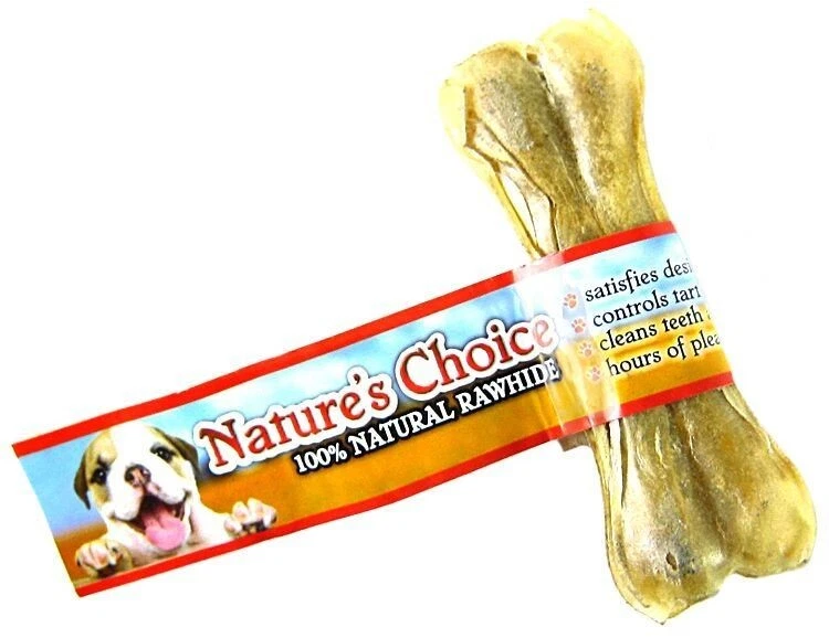 Loving Pets Nature's Choice 100% natural couro cru ossos prensados 4" de comprimento (1 osso) - Imagem 1 de 1