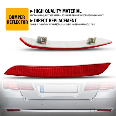 Juego de 10 fundas reflectoras de parachoques traseras rojas Len para BMW 528i 535i 2010-2013 sedán Foto 1 de 4