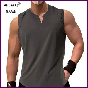 Canottiera uomo palestra senza maniche leggera basic maglietta oversize nuova - Foto 1 di 26