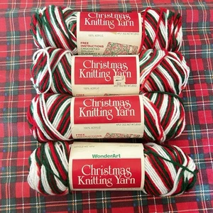 4 Knäuel Vintage Wonder Art Weihnachten Strickgarn #1272 4-fädig 3 Unzen Neu aus altem Lagerbestand - Bild 1 von 1