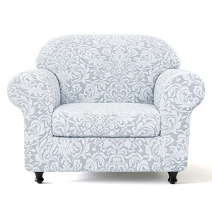 2 Piece Armchair Cover Couch Covers 1 Cushion, Jacquard Damask Chair Slipcove... - Picture 1 of 8