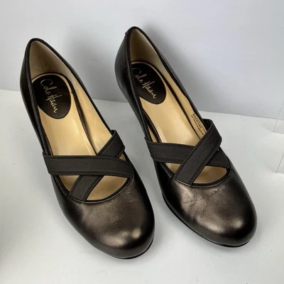 COLE HAAN WOMEN'S AIR LYRIC FASHION PUMP DARK BROWN METALLIC LEATHER US SIZE 9.5 - Image 1 of 4