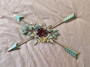 Floral Arrow Wall Hanging Rustic Metal Home Decor Hobby Lobby Discontinued EUC - Picture 1 of 5