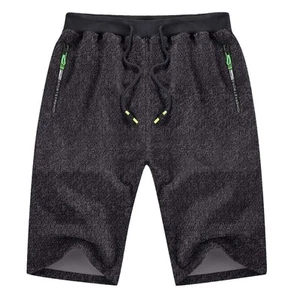Men's Casual Shorts Elastic Waist Comfy Workout Shorts Drawstring with Zipper... - Picture 1 of 6