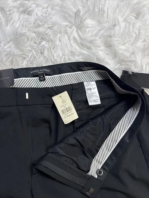 BANANA Republic 可水洗意大利羊毛裤黑色 Logan MR 直筒女式 16 — 第 1/4 张图片