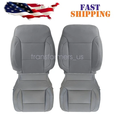 4 x For 2014-2019 Chevy Silverado Front Bottom & Top Leather Seat Cover Ash Gray Foto 1 de 4