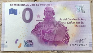 0 Euro Schein Banknote Martin Luther Gottes Gnade gibt es umsonst, NEU - Bild 1 von 2