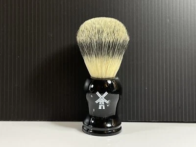 Sabonete de barbear profissional úmido creme escova de espuma preto texugo falso preto - Imagem 1 de 4