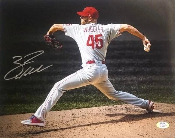 Autographed ZACK WHEELER 11X14 Philadelphia Phillies photo with PSA Witness COA - Image 1 of 1