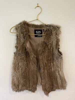 Chaleco de piel de conejo 525 America Luxe para mujer talla S marrón cómodo cálido Foto 1 de 4