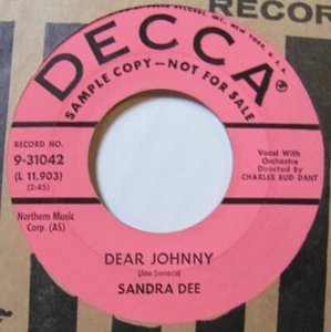 (45 Promo) (Hear) Sandra Dee - "Dear Johnny / When I Fall In Love" - Teen (1960) - Picture 1 of 5