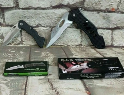 Conjunto de 2 facas S.A.R pasta tática composta preta e abs bloqueio tático - Imagem 1 de 4