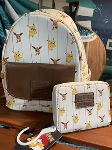 Loungefly EEVEE PIKACHU Backpack And Matching Wallet READ - Picture 1 of 11