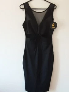PASSION FUSION Dress Size Large Black Cocktail Party Bodycon Cut out New Tags - Picture 1 of 10