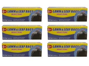 39 Gallon Large Stronge Drawstring Trash Bags, Black-6 packs/5 (30 bags) - Picture 1 of 4