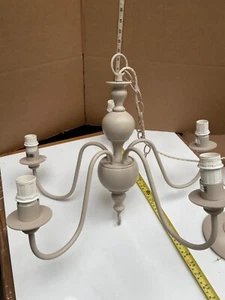 Stone White Painted 5 Arm Ceiling Light - Ex Display - Picture 1 of 10