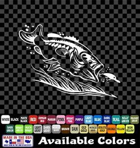 Largemouth Bass Sticker Crank Bait Lure Fishing Decal Boat Jig Vinyl Truck Car - Picture 1 of 7