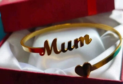 Brazalete Brazalete Brazalete Mamá Chapado en Oro Viene Regalo Caja Cumpleaños Navidad 645 Foto 1 de 4