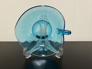 Indiana Glass Blue Leaf Dish 7" - Bild 1 von 2