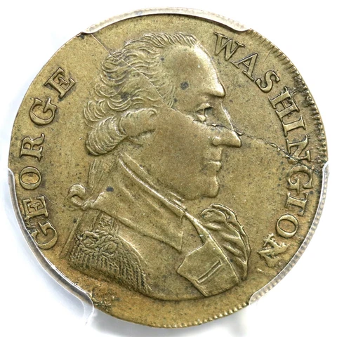 (1790s) Baker-266B PCGS AU 55 Large, Pl Edge Washington Success Medal Cover