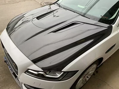 Panel de capó de fibra de carbono real apto para Jaguar XF XFL 2016-2020 Foto 1 de 4