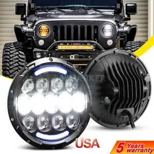 Faro LED redondo de 7 pulgadas luz baja de 7 pulgadas para Jeep Wrangler JK LJ TJ 1997-18 - Imagen 1 de 18