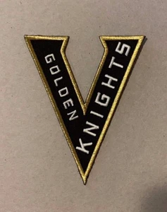 4" groß Golden Knights V schwarz und gold Schriftzug Logo Patch - Bild 1 von 2