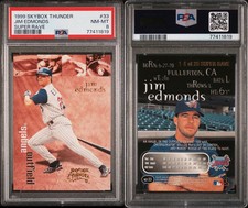 1999 Skybox Thunder Super Rave Jim Edmonds #14/25 RARE PSA 8 Low POP Angels