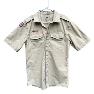 Boy Scouts BSA Uniform Short Sleeve Shirt Medium Mens Adult Side Vents - Picture 1 of 8