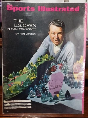 Подписанный винтажный спортивный иллюстрированный журнал KEN VENTURI с настоящим автографом PGA - Изображение 1 из 2