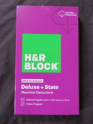 2024 H & R Block Deluxe + State Maximize Deductions Software FAST AUTH DOWNLOAD - Image 1 of 2