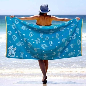 Bahama Beach Ready Cotton Fuzzy Velour Terry Large Oversized Strandtuch - Bild 1 von 25