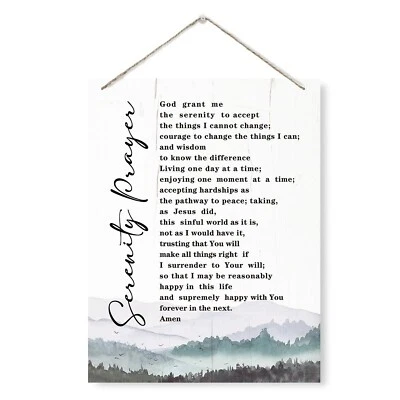 Religious Decor Sign, Serenity Prayer Sign, God Grant Me the Serenity to Acce... - Image 1 of 4