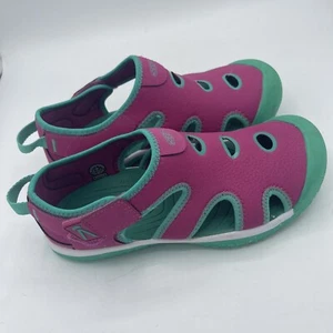 Keen Kid's Stingray Pink Aqua Slip On Water Shoes Size 4 Sandals - Picture 1 of 6