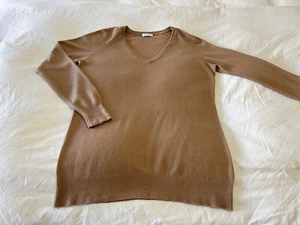 Equipment | Women’s SZ Large | V-Neck Cashmere Sweater Camel Beige - Picture 1 of 11