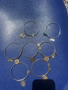 Lot of 7 alex and Ani Bracelets silver and gold tone charms - Picture 1 of 9