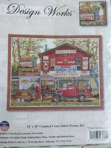 Open For Business County Store Cross Stitch PATTERN KIT 14"x18" - Picture 1 of 2