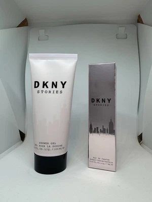 JUEGO DE 2 PIEZAS DKNY STORIES 0,24 oz eau de parfum spray de viaje + gel de ducha de 3,4 oz NUEVO Foto 1 de 4