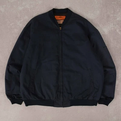 Chaqueta de bombardero vintage Workwear 2XL para hombre azul marino mecánico Foto 1 de 4
