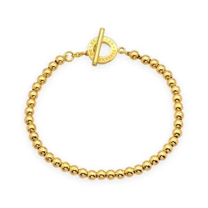Tiffany & Co. Vintage 18K Yellow Gold Toggle Bead Bracelet 7" – 8.5" - Picture 1 of 7