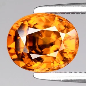 💎 1.81ct 7.2x6mm VS Oval Natural Orange Zircon - Unheated Tanzania Gemstone - Picture 1 of 4