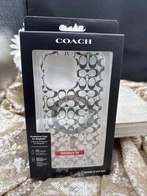 Coach iPhone 15 Pro Max MagSafe Protective Case Signature C  Black Grey Ombré - Image 1 of 4