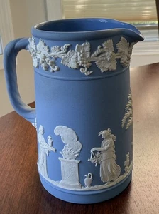 Vintage Blue Wedgwood Jasperware Etruscan Pitcher - Picture 1 of 5