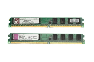 Kingston 2GB DDR2 RAM Kit 1GBx2 KVR667D2/1GR KTH-XW4300/1G PC2-5300 Tested - Picture 1 of 7