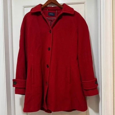 Abrigo Lands' End Swing Lana Cachemira Rojo Forrado Para Mujer Talla 18W 1X Abrigo Foto 1 de 4