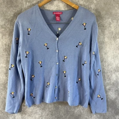 Cárdigan Alexandra Bartlett Mujer Grande Lavanda Bordado Cóctel Suéter Foto 1 de 4