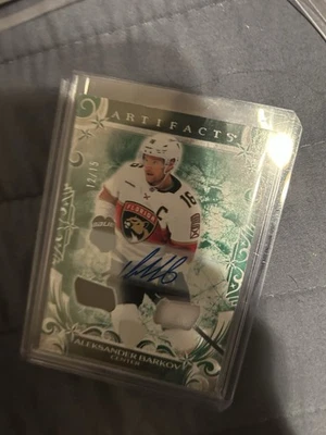 2024-25 UD Artifacts Aleksander Barkov Auto Emerald 15 Florida Panthers - Image 1 of 2