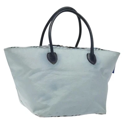 Auténtico bolso de mano BURBERRY etiqueta azul nailon azul plata hs1718 Foto 1 de 4
